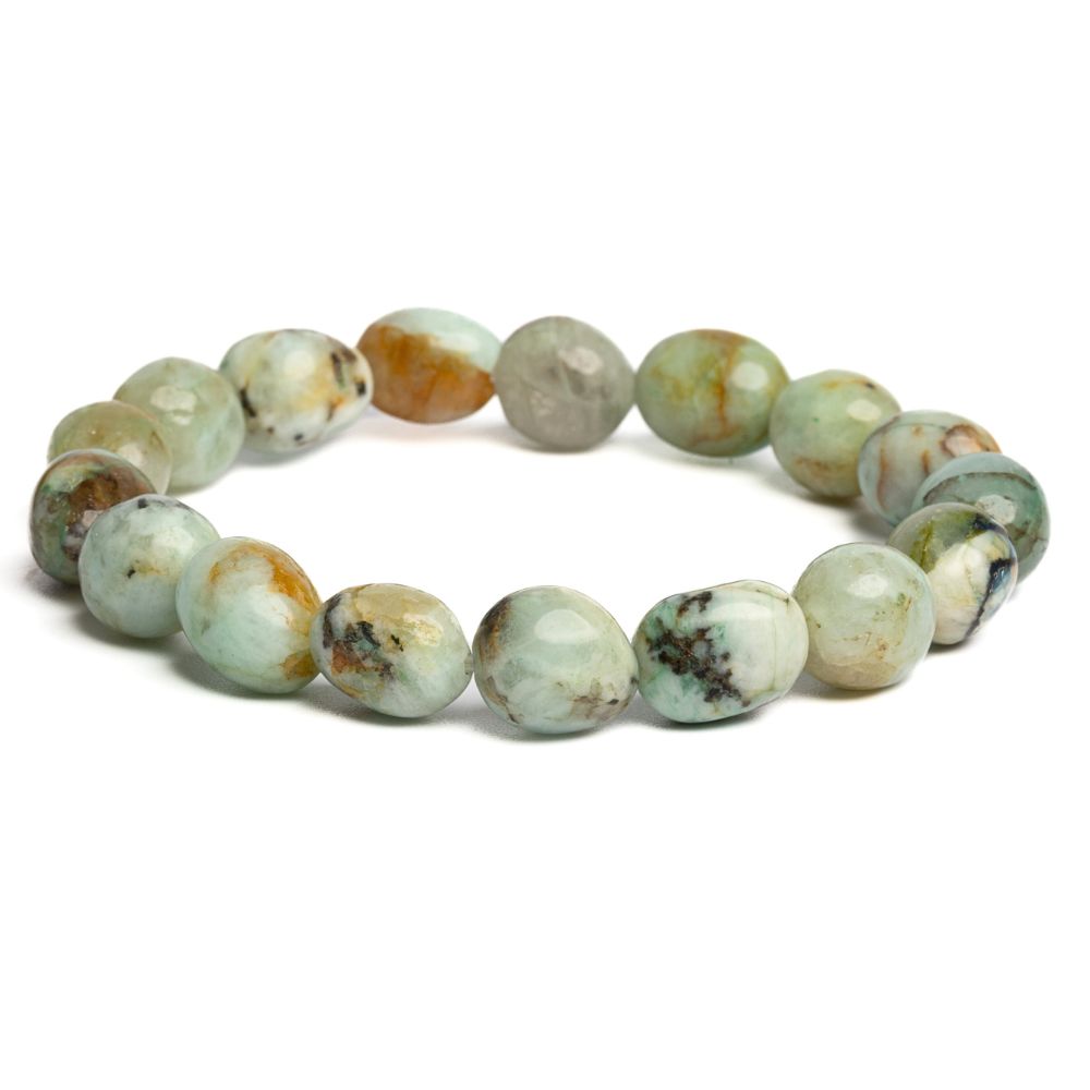 Karkötő krizolápisz kavicsgyöngyök 9 mm Karkötő krizolápisz kavicsgyöngyök 9 mm