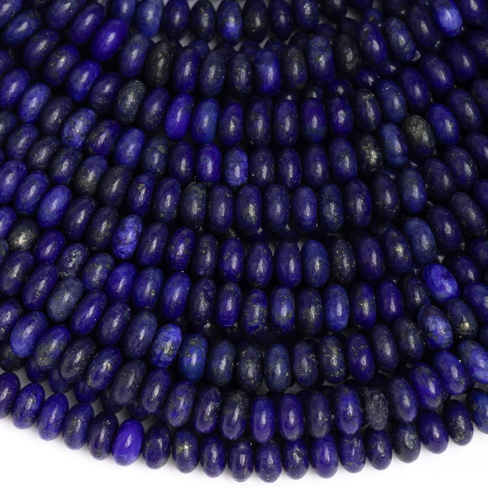 Lápisz lazuli gyöngyök 4x2 mm keskeny fánk félhosszú zsinór Lápisz lazuli gyöngyök 4x2 mm keskeny fánk félhosszú zsinór
