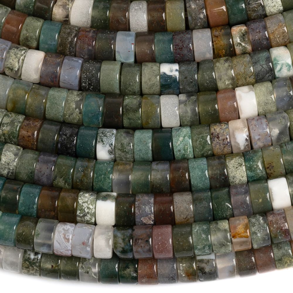 Indiai achát gyöngyök 4x2 mm heishi köztes gyöngyök félzsinór Indiai achát gyöngyök 4x2 mm heishi köztes gyöngyök félzsinór