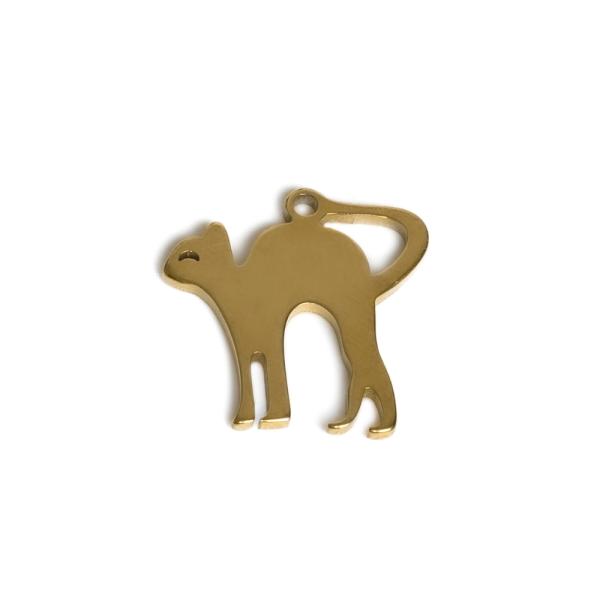 Macska med�l 12x12 mm arany nemesac�l