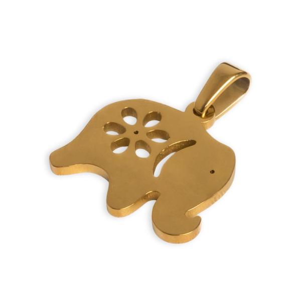 Medl elefnt kapoccsal 17x18 mm arany nemesacl