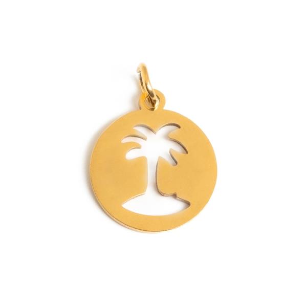 Med�l lapos k�kuszp�lm�val 13 mm arany nemesac�l