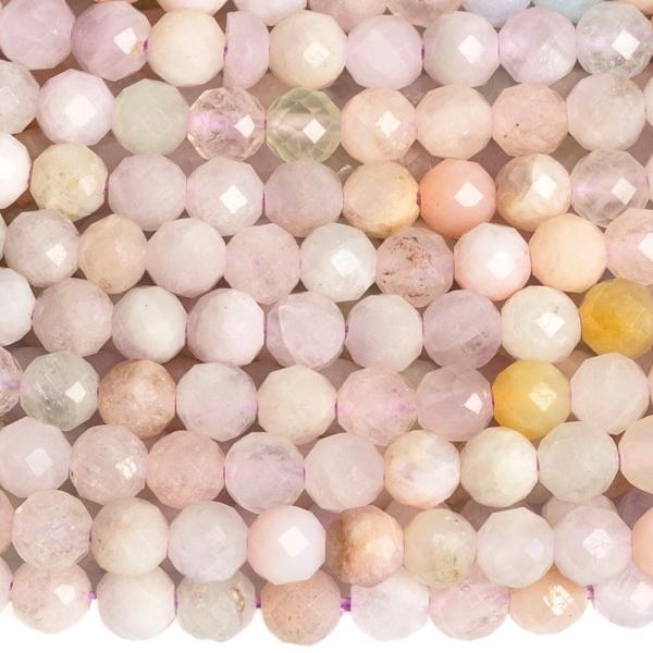 Morganit mix gy�ngy�k 4 mm csiszolt zsin�r