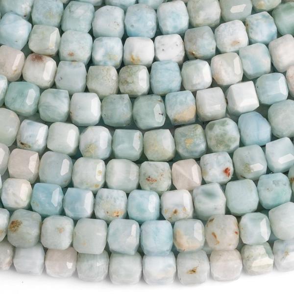 Larimar gyngyk 3,5 mm kockk csiszolt A minsg flhossz zsinr