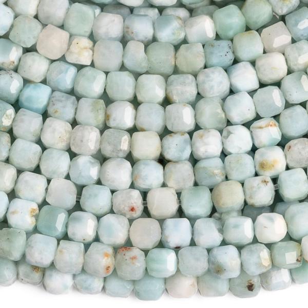 Larimar gyngyk 2,5 mm kockk csiszolt A minsg flhossz zsinr