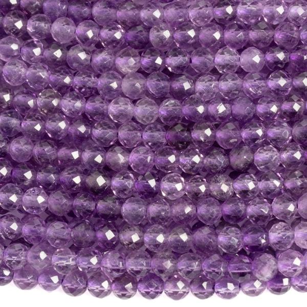 Ametiszt gyngyk 2,5 mm csiszolt A minsg zsinr