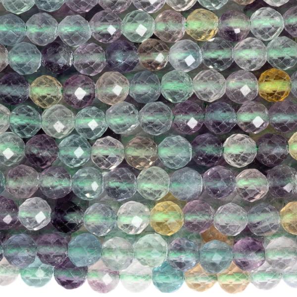 Fluorit sz�nkever�k gy�ngy�k 3 mm csiszolt zsin�r