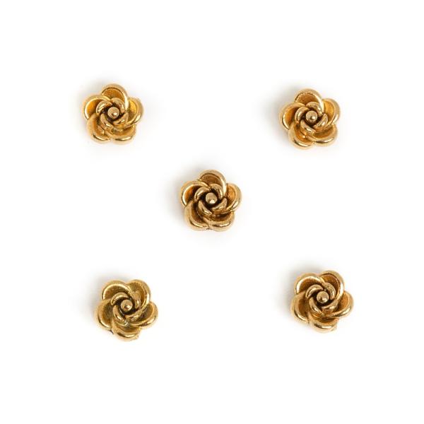 R�zsa gy�ngy 5mm arany nemesac�l