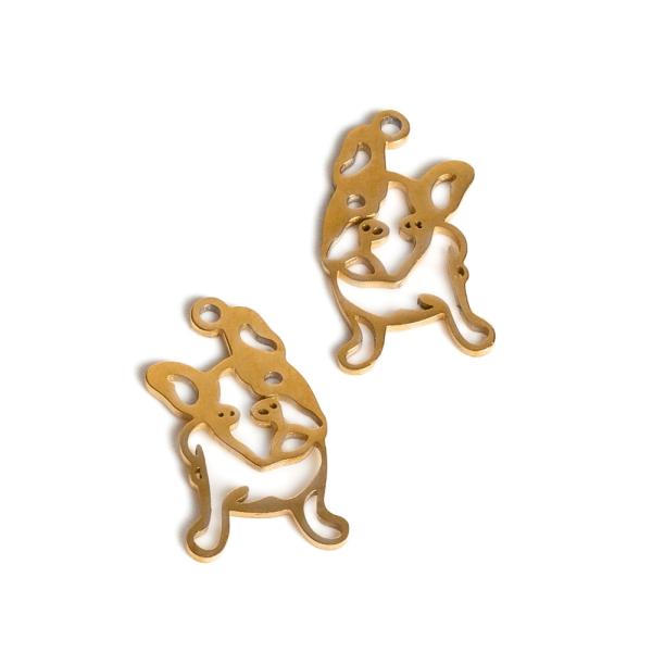 Francia bulldog med�l 17 mm arany nemesac�l