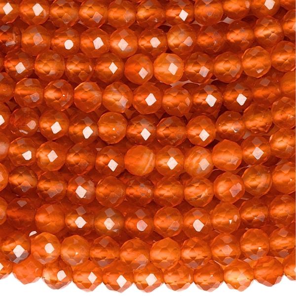 Karneol gy�ngy�k 3 mm csiszolt zsin�r