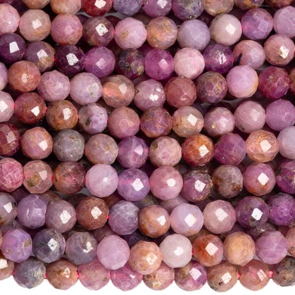 Rubin soksz�n� Sr� Lanka gy�ngy�k 3 mm csiszolt zsin�r