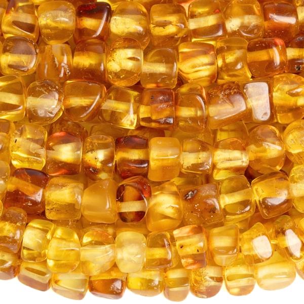 S�rga-narancs borosty�n �ttetsz� gy�ngy�k 5�6 mm szab�lytalan kock�k, f�z�r