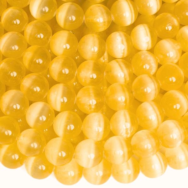 S�rga szelenit gy�ngy�k 8 mm f�lhossz� zsin�r