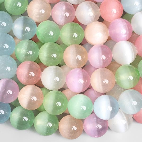 Pasztell sz�nkever�k szelenit gy�ngy�k 10 mm f�lhossz� zsin�r