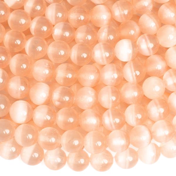 Lazacsz�n� szelenit gy�ngy�k 6 mm f�lhossz� zsin�r