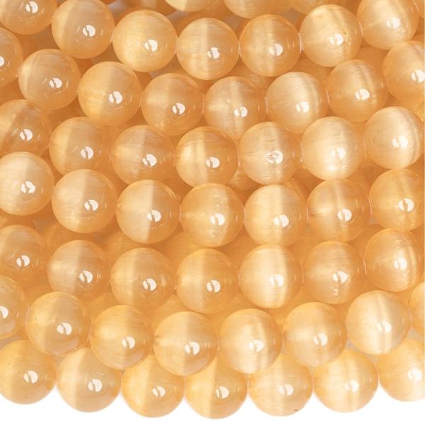 Narancss�rga szelenit gy�ngy�k 8 mm f�lhossz� zsin�r