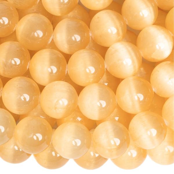 Narancss�rga szelenit gy�ngy�k 10 mm f�lhossz� zsin�r