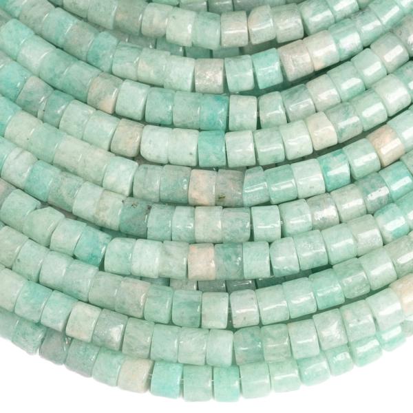 T�rkiz mix amazonit gy�ngy�k 2�3 mm rondell�k f�lhossz� zsin�r