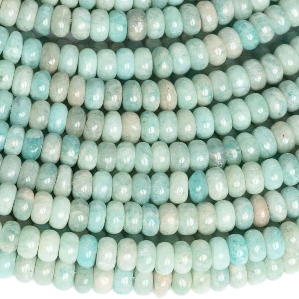 Amazonit gy�ngy�k 4x2mm keskeny rondell�k f�lhossz� zsin�r