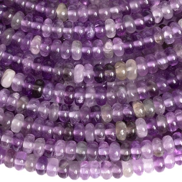 Ametiszt gy�ngy�k 4x2mm keskeny rondell�k f�lhossz� zsin�r