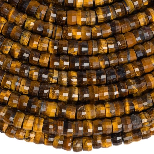 Tigrisszem gy�ngy�k 4x2,5mm heishi csiszolt f�lhossz� zsin�r