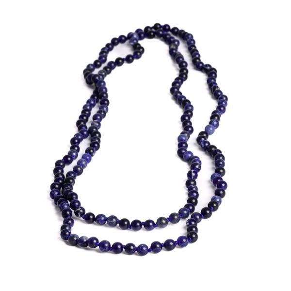 Csomzott nyaklnc 6 mm szodalit AA minsg (130 cm)