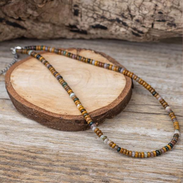 Choker nyaklnc rondell 4x2 mm tengeri jspis