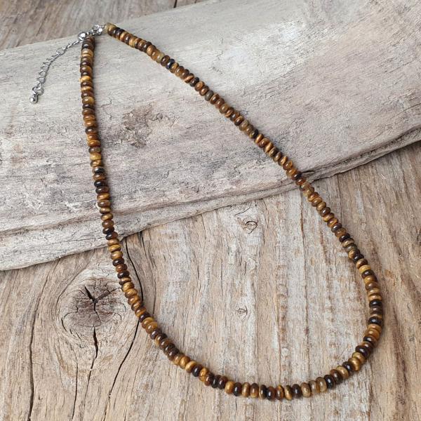 Choker nyaklnc rondell 4x2 mm tigrisszem