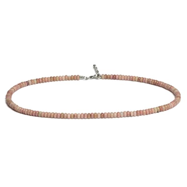 Choker nyaklnc rondell 4x2 mm rzsaszn rodonit