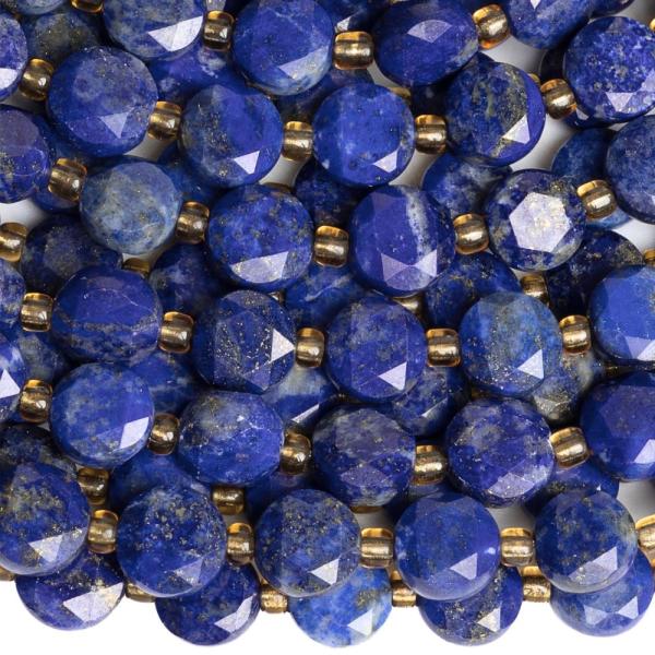 Lapis lazuli gy�ngy�k 8 mm lemezek csiszolt f�lhossz� zsin�r