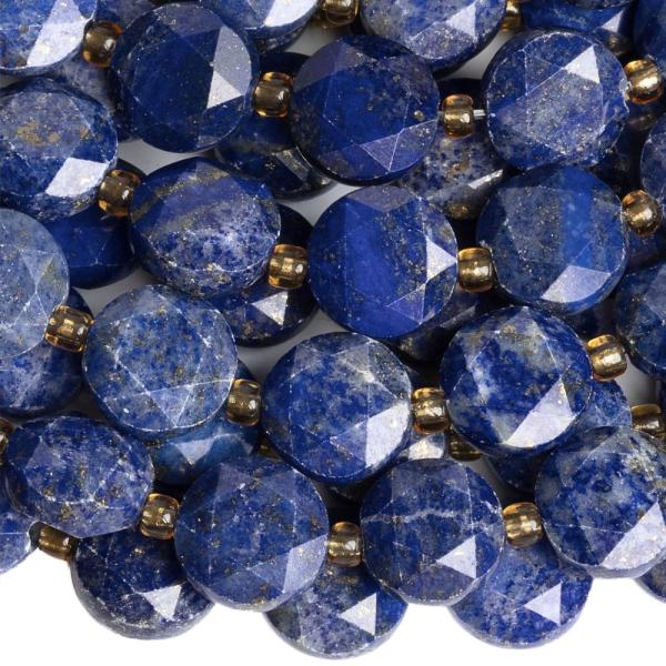 Lapis lazuli gy�ngy�k 10 mm korongok csiszolt f�lhossz� zsin�r