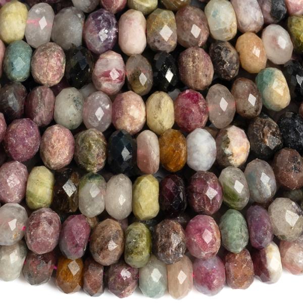 Turmalin kevert sz�nek gy�ngy�k f�nk csiszolt f�lhossz� zsin�r