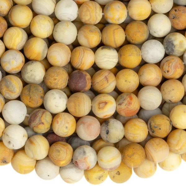 Crazy lace ach�t gy�ngy�k 6 mm matt zsin�r