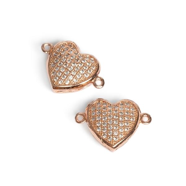 Sz�v k�zdarab dombor� r�zsaarany feh�r cirkonnal