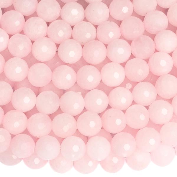 Madagaszk�ri r�zsakvarc gy�ngy�k 6 mm csiszolt f�lhossz� zsin�r