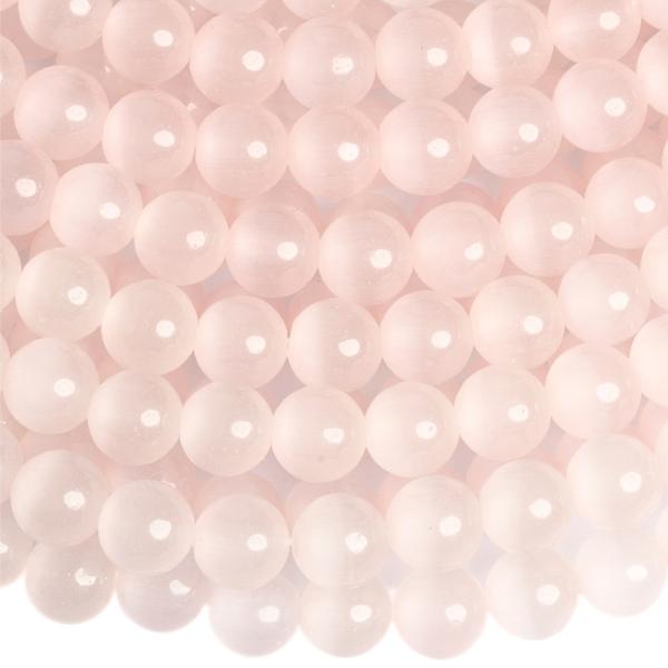 Macskaszem gy�ngy�k 8 mm halv�nyr�zsasz�n zsin�r