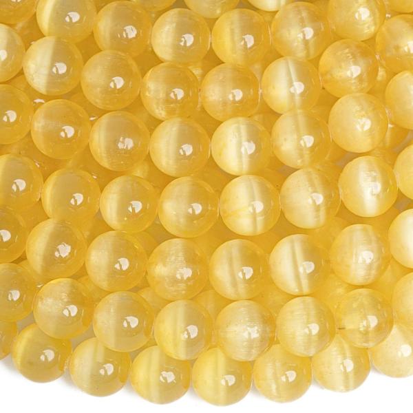 Macskaszem gyngyk 8 mm halvnysrga zsinr