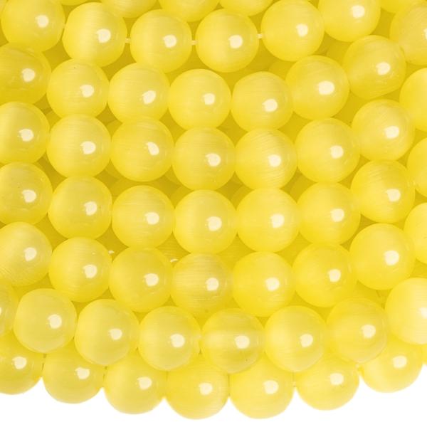 Macskaszem gy�ngy�k 7,5 mm s�rga zsin�r