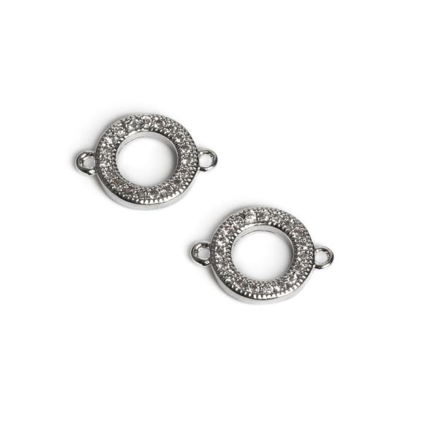 Karika k�ztes  ez�st feh�r cirkonnal