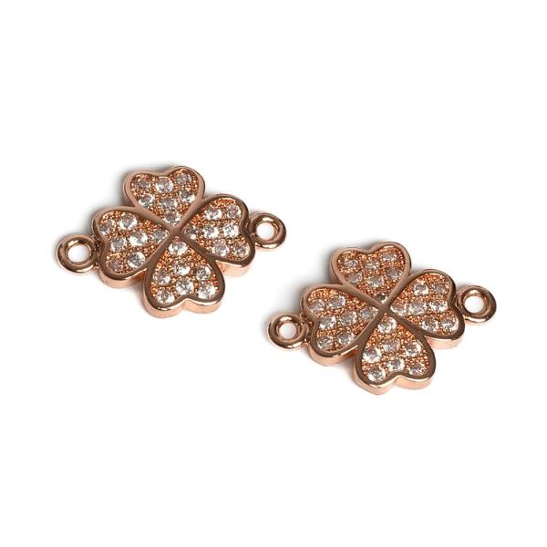 N�gylevel� l�here k�zdarab r�zsaarany feh�r cirkonnal