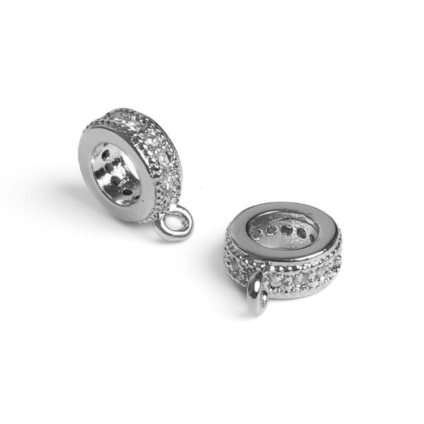 F�nk gy�ngy med�ltart�val ez�st feh�r cirkonnal