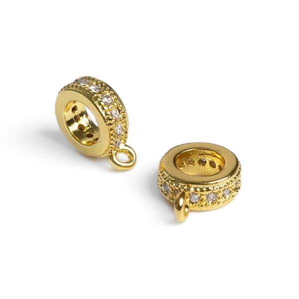 F�nk gy�ngy med�ltart�val arany feh�r cirkonnal