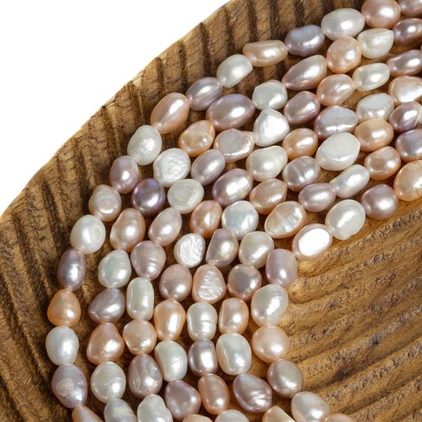 Foly�gy�ngy�k 7-8 mm nugget sz�nes mix zsin�r