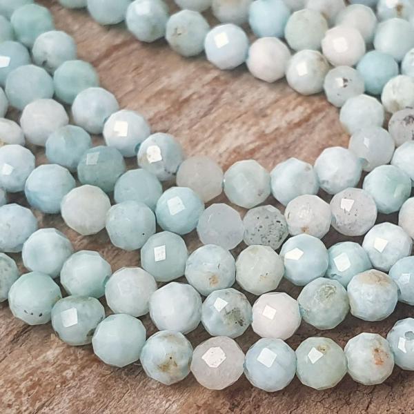 Larimar gyngyk 3 mm csiszolt A-osztly flhossz zsinr