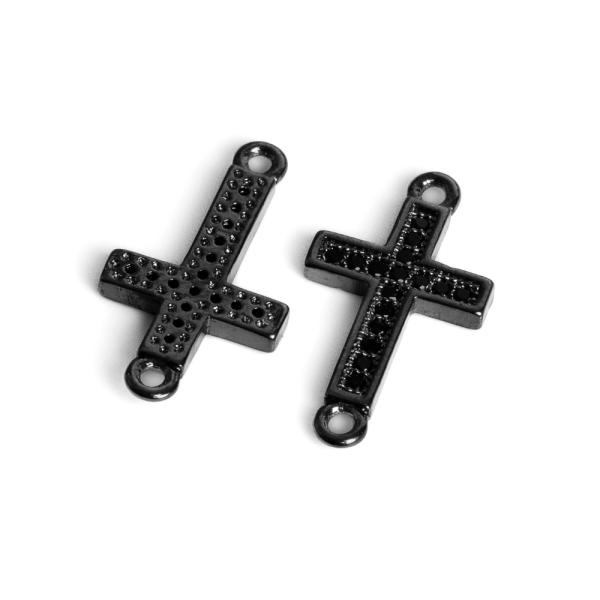 Kereszt kztes kisebb fekete fekete cirkonnal