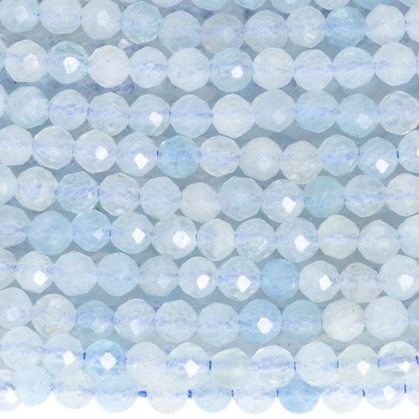 Akvamarin gy�ngy�k 2,5  mm csiszolt zsin�r