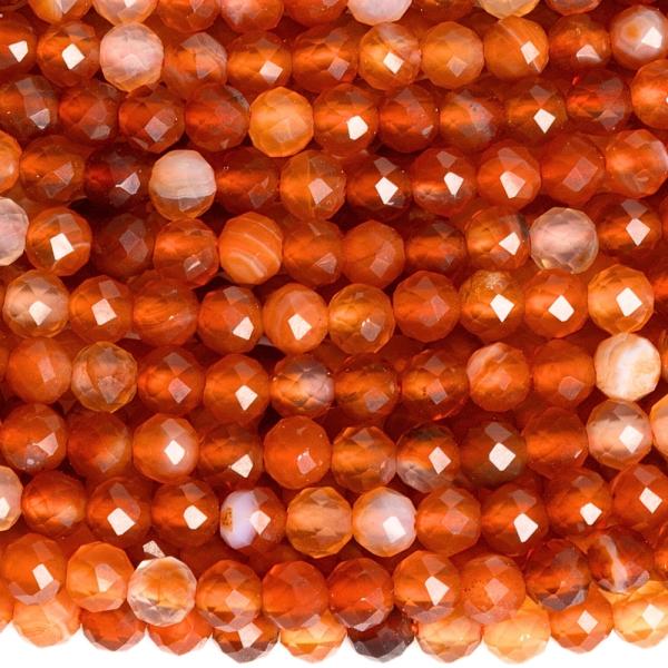 Karneol gy�ngy�k 3 mm csiszolt zsin�r