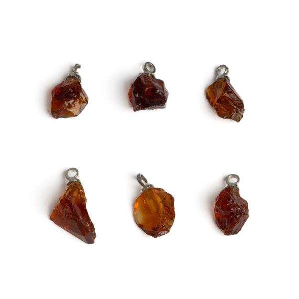 Hessonit nyers mini medl ezst szemmel rozsdamentes aclbl