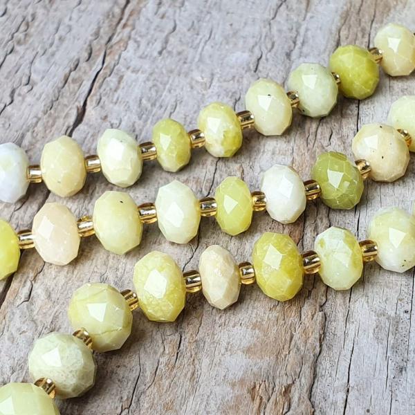 Jadeit Cauliflower gyngyk 6x10 mm rondellk csiszolt flhosz zsinr