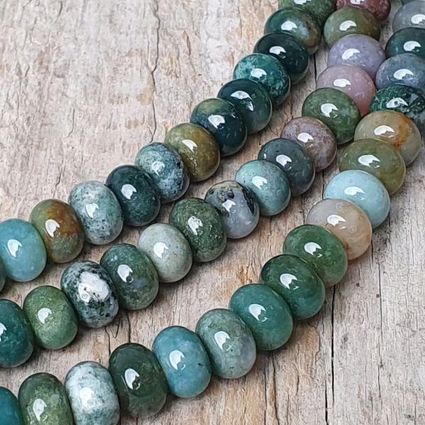 Indiai acht gyngyk 5x8 mm vastag rondell flhosz zsinr
